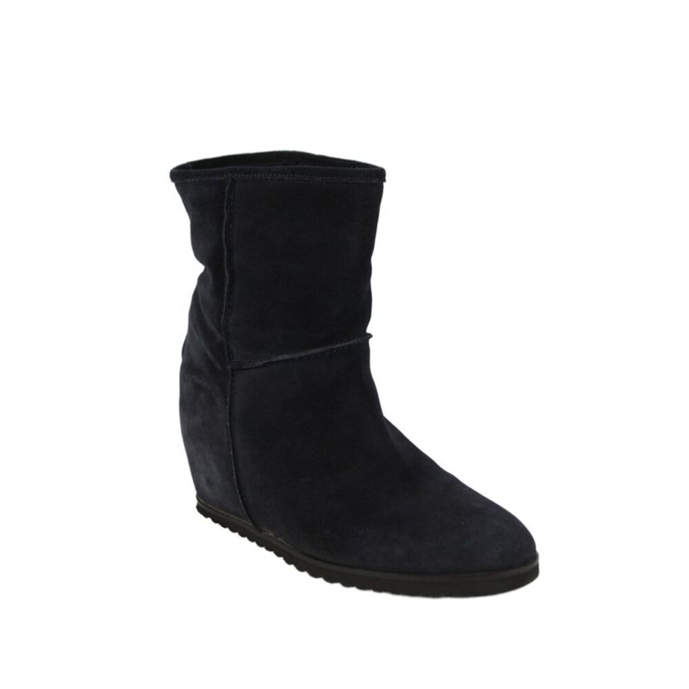 Fabio Rusconi Womens Suede Wedge Ankle Boots Navy Blue Size 38 8